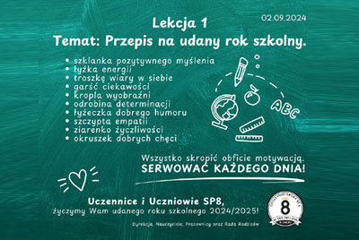 PRZEPIS na udany rok szkolny…