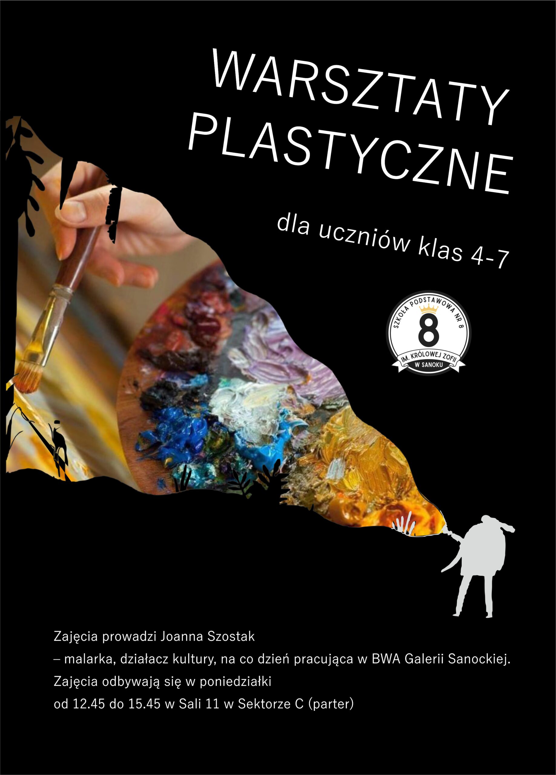 Zapraszamy klasy 4-7 na warsztaty plastyczne z Joanną Szostak🎨