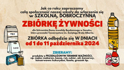 ZBIÓRKA ŻYWNOŚCI – Światowy Dzień Walki z Głodem – 16.10…