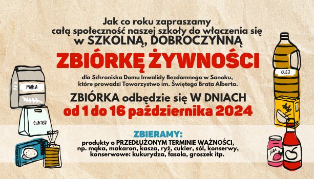 Przyłączyło się już 43 uczniów wraz z Rodzicami – DZIĘKUJEMY – ZBIÓRKA ŻYWNOŚCI – Światowy Dzień Walki z Głodem – 16.10…