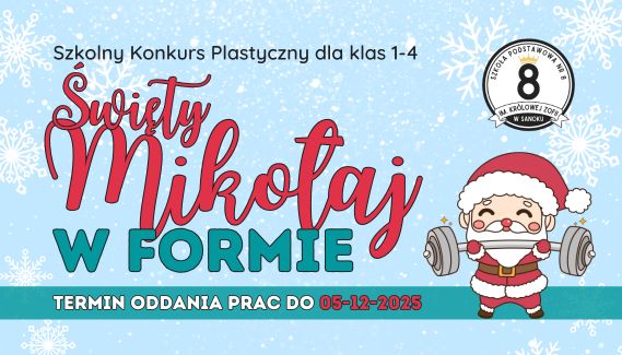 Mikołajkowy KONKURS PLASTYCZNY dla klas 1-4…
