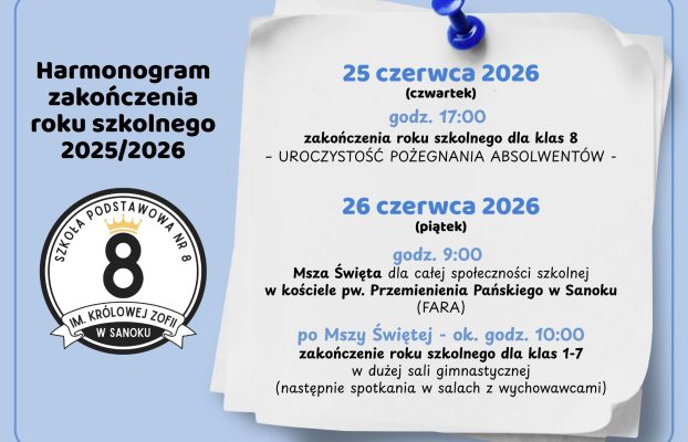 Uroczyste zakończenie roku szkolnego 2025/2026