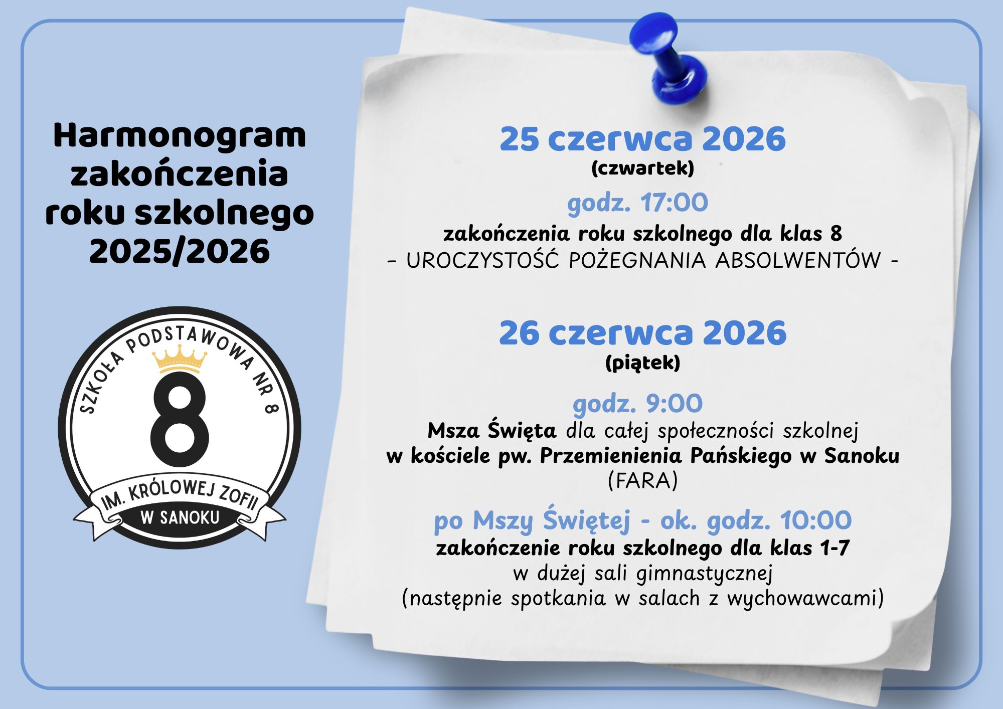 Uroczyste zakończenie roku szkolnego 2025/2026