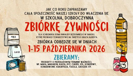 Światowy Dzień Walki z Głodem – 16.10.2026 – zbiórka żywności…