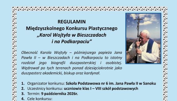 SP6 zaprasza naszych uczniów do udziału w MIĘDZYSZKOLNYM KONKURSIE PLASTYCZNYM…